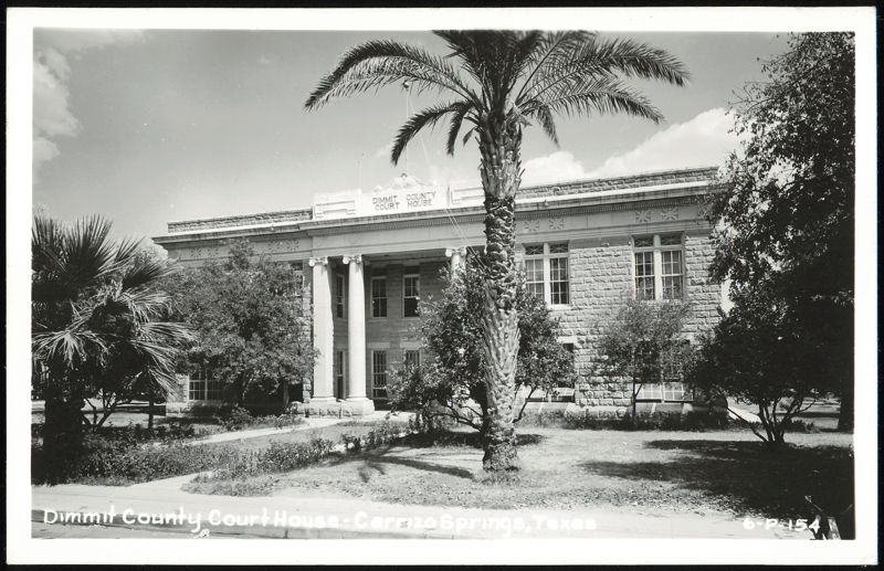 Dimmit County Court House with Palm Trees Carrizo Springs Texas