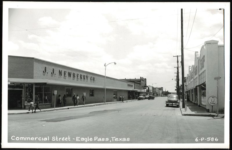 Commercial Street with J. J. Newberry Co., Eagle Pass Texas
