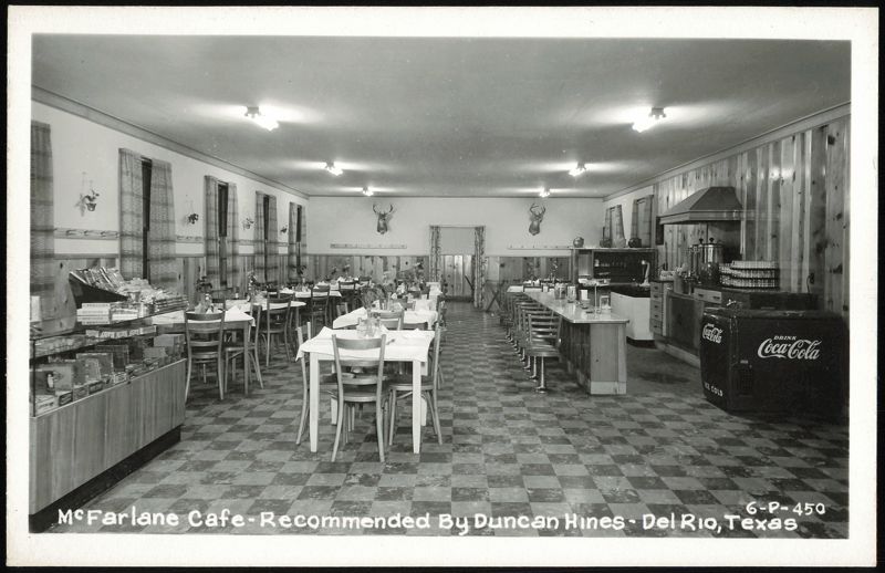 McFarlane Cafe Interior - Recommended By Duncan Hines Del Rio Texas