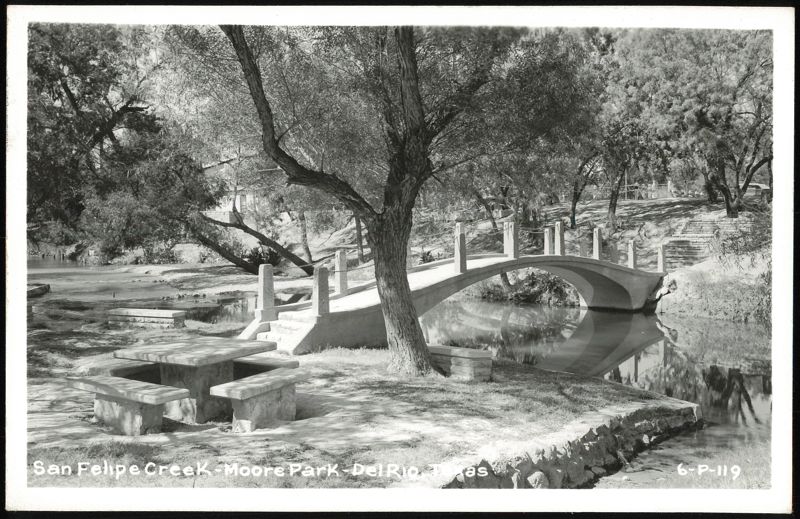 San Felipe Creek and Bridge in Moore Park Del Rio Texas