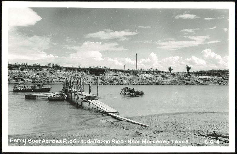 Ferry Boat Across Rio Grande to Rio Rico, Near Mercedes, Texas
