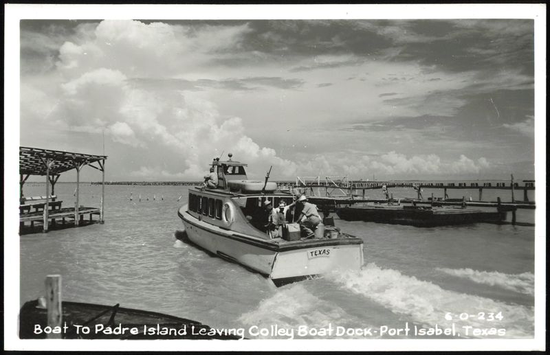 Boat to Padre Island Leaving Colley Boat Dock, Port Isabel Texas