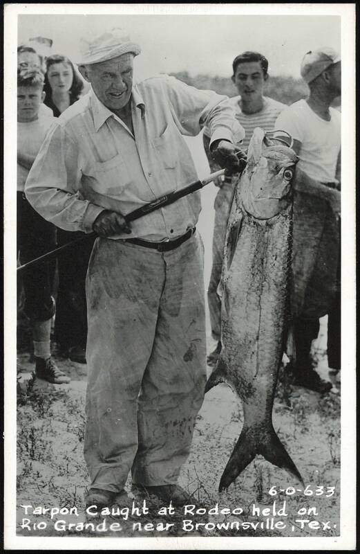 Man with Large Tarpon Caught at Rodeo on Rio Grande Brownsville Texas