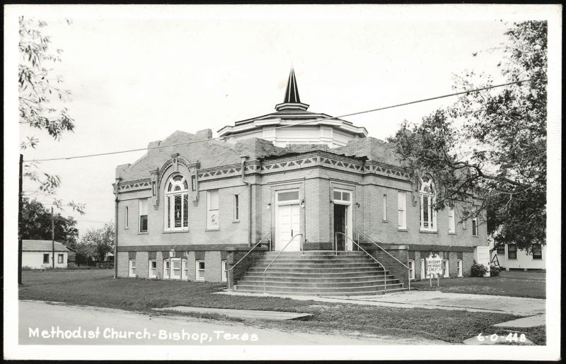 Methodist Church building with steeple Bishop Texas