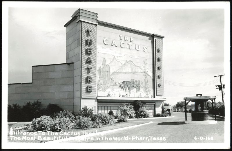 The Cactus Drive-In Theatre with Desert Mural Pharr Texas