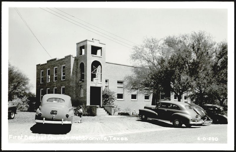 First Baptist Church with Vintage Cars Hebbronville Texas