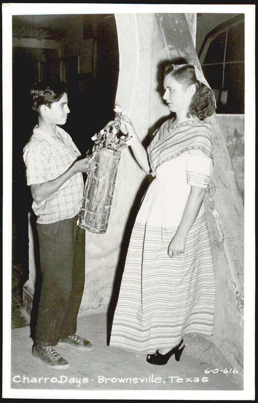 Boy and Girl in Traditional Attire at Charro Days Festival Brownsville Texas