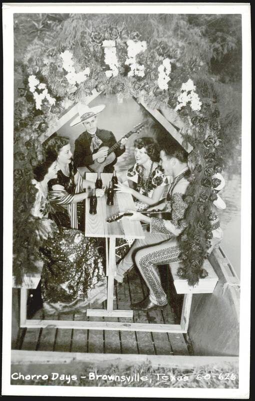 Charro Days Celebration with Musicians and Dancers in a Decorated Boat Brownsville Texas