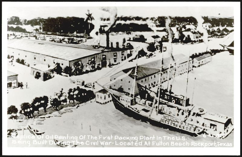 Replica Of Oil Painting Of The First Packing Plant In The U.S. Being Built During The Civil War Rockport