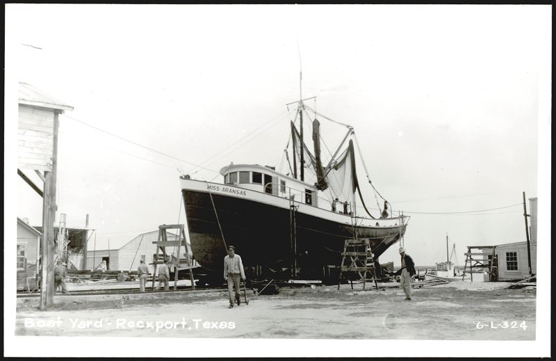 Boat Yard with 'MISS ARANSAS' Vessel Rockport Texas
