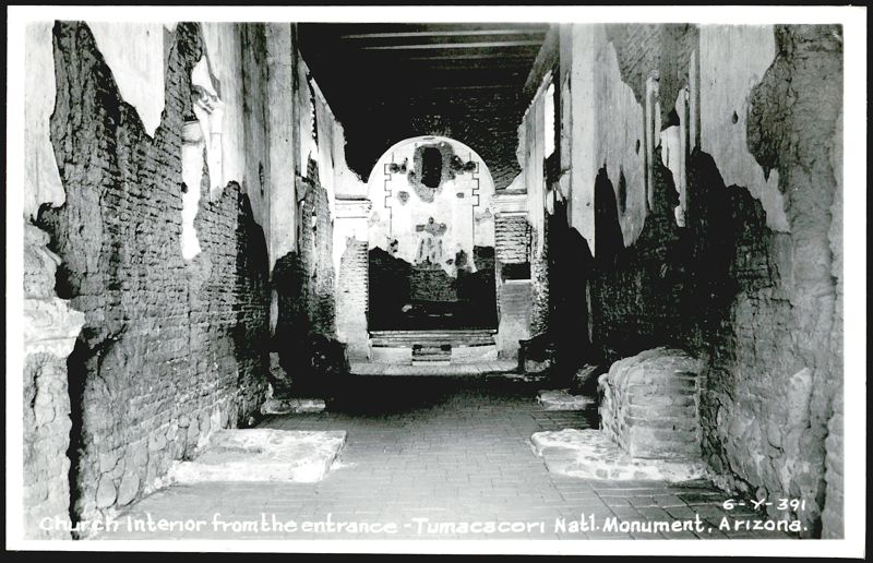 Church Interior from the entrance - Tumacacori Natl. Monument Arizona