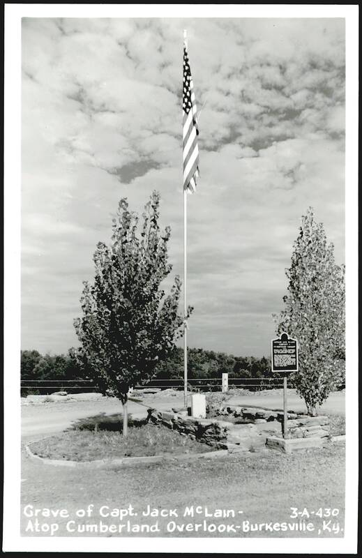 Capt. Jack McLain's Grave at Cumberland Overlook Burkesville Kentucky