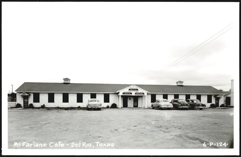 McFarlane Cafe, Del Rio, Texas with Vintage Cars