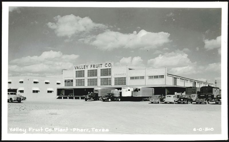 Valley Fruit Co. Plant with Trucks and Cars Pharr Texas