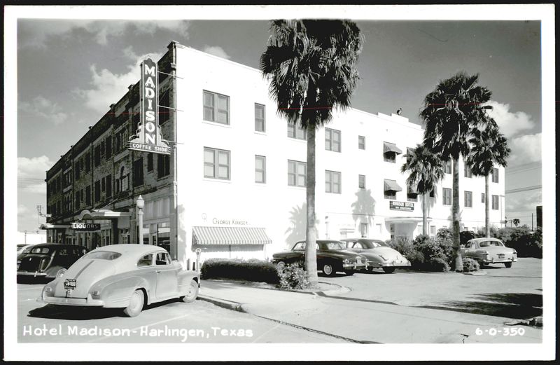 Hotel Madison with Vintage Cars and Palm Trees Harlingen Texas