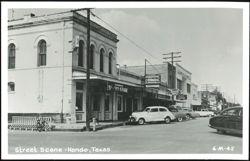 Street Scene with Businesses and Cars, Hondo Postcard