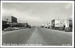 Street Scene with Cars and Businesses Postcard