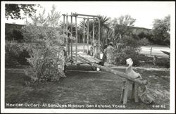 Mexican Ox Cart at San Jose Mission Postcard