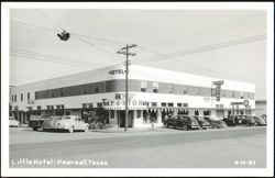 Little Hotel and Firestone Store, Pearsall, Texas Postcard