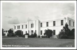 White brick Hospital building with lawn and trees Postcard