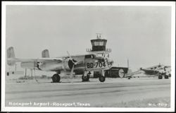 B-25 Mitchell Bombers BD-704 at Rockport Airport with Control Tower Postcard