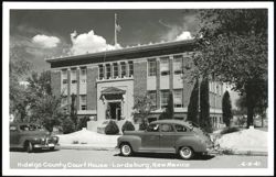 Hidalgo County Court House with Vintage Cars Postcard