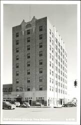 Hotel Clovis, Art Deco Building, Street View with Vintage Cars Postcard
