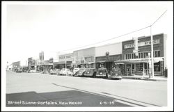 Downtown Street Scene with Shops and Cars, Portales, NM Postcard