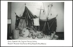 Early Spanish Life Central Pecos Valley Museum Display Postcard