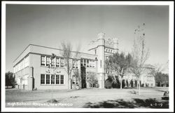 High School Building with Castle-like Tower Postcard