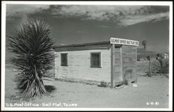 U.S. Post Office in Salt Flat, Texas with Yucca Plant Postcard