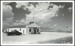 Salt Flats Cafe and Cafeteria with Chevron Gas Station, parked car Postcard
