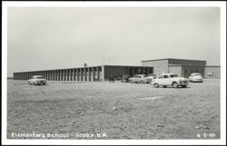 Elementary School Building and Cars in Dirt Lot, Hobbs, NM Postcard