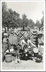 Chief Henry, Native American Man with Crafts Postcard