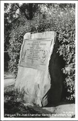 Joel Chandler Harris 'Uncle Remus' Memorial Plaque Postcard