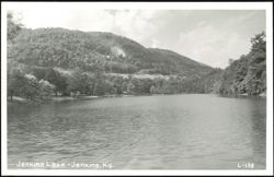 Jenkins Lake with forested hills and distant clearings Postcard