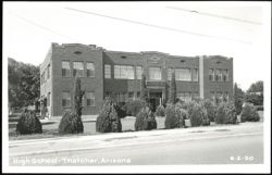 High School Building in Thatcher, Arizona Postcard