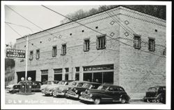 D & W Motor Co. - Standard Oil Company Gas Station with Vintage Cars Postcard