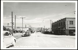 Main Street Scene, Sanderson, TX with Spears Drug Company Postcard