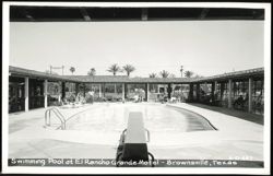 Swimming Pool at El Rancho Grande Motel Postcard