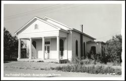 Methodist Church with Columns and Chimney Postcard