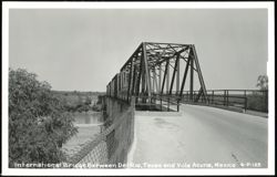 International Bridge connecting Del Rio, TX and Villa Acuna, Mexico Postcard