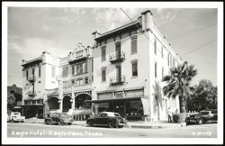 Eagle Hotel with Cars and Palm Tree Postcard