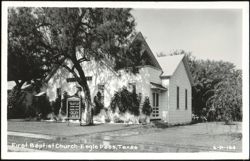 First Baptist Church with Church Sign Postcard