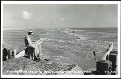 Fishing From The Jetty - Padre Island - Port Isabel Postcard