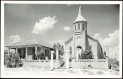 Methodist Church with Steeple and Adjacent Building Postcard