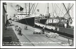 Flags of Every Nation Loading at Port of Brownsville Postcard
