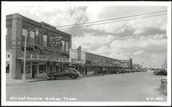 Street Scene, Main Street with Businesses and Parked Cars Postcard