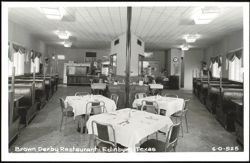 Brown Derby Restaurant Interior View Postcard