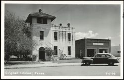 City Hall and Fire Station No. 1 with Vintage Car Postcard